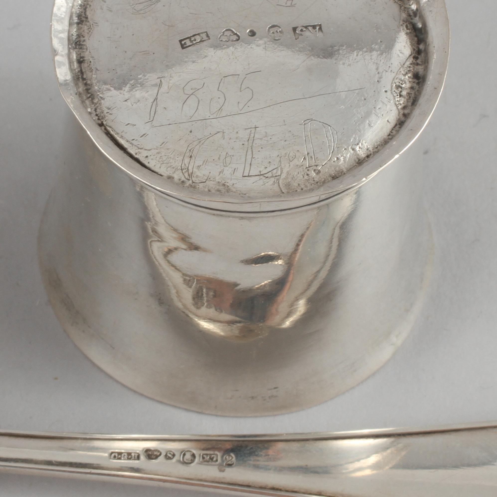 PARTI SILVER, 4 delar, Sverige, 1800-tal respektive 1900-tal, vikt 178 gram.
