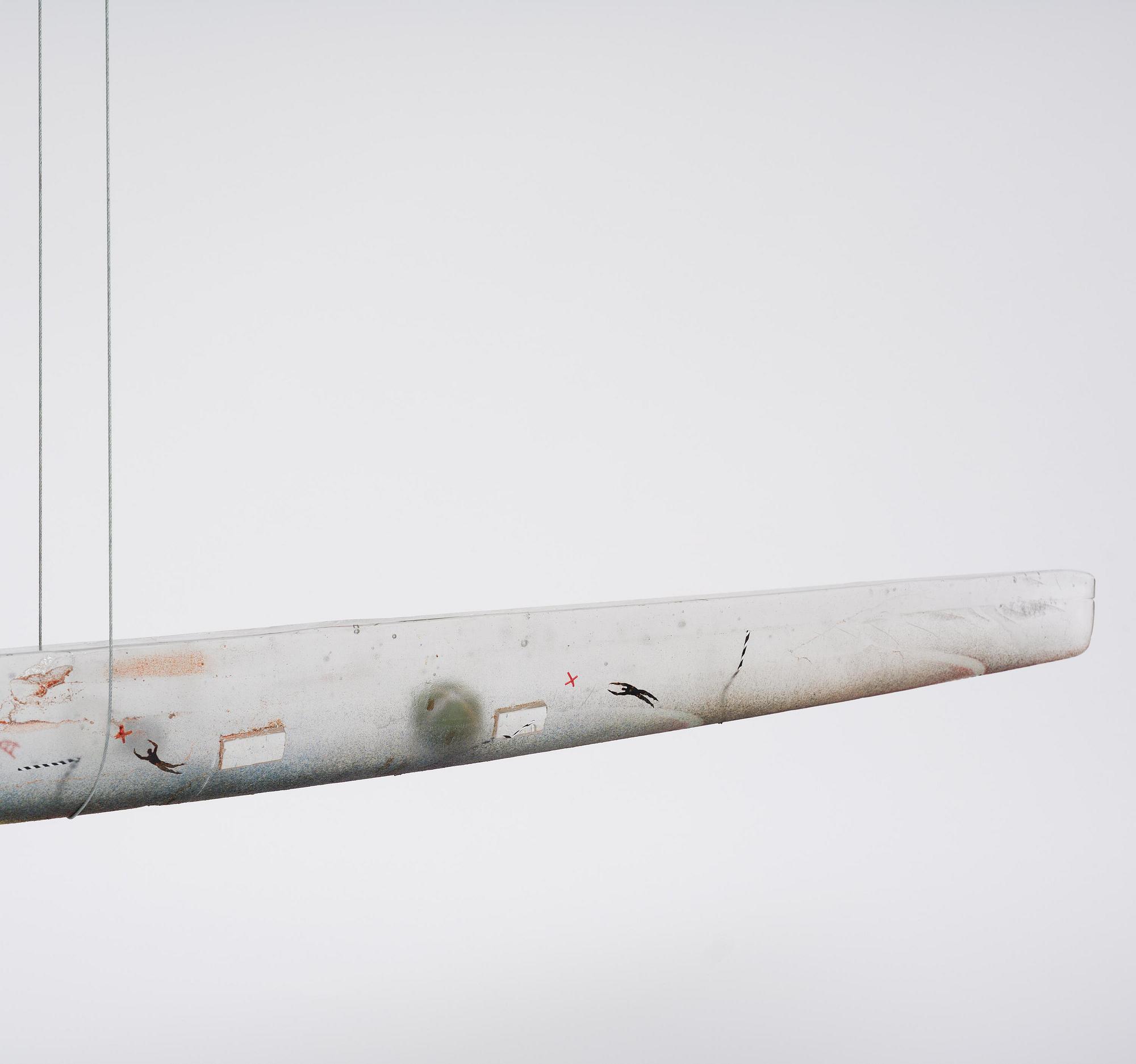 Bertil Vallien, a monumental sand cast glass sculpture of a boat, Kosta Boda, Sweden, 21st century.