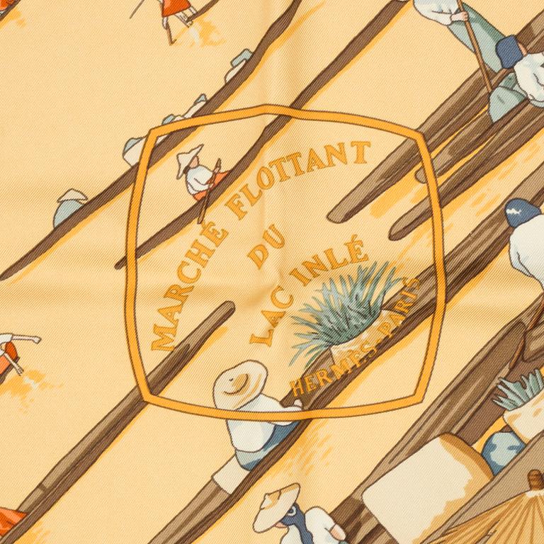 HERMÈS, "MARCHÉ FLOTTANT", scarf.