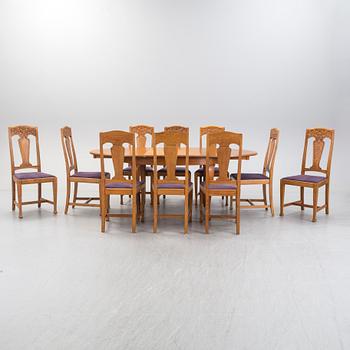 An 11 piece early 20th cnetury Jugend dining suite.