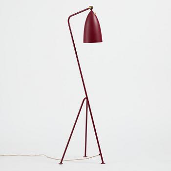 Greta Magnusson Grossman, a burgundy red "Grasshopper" floor lamp model "G-33", Bergboms, Malmö, 1950s.