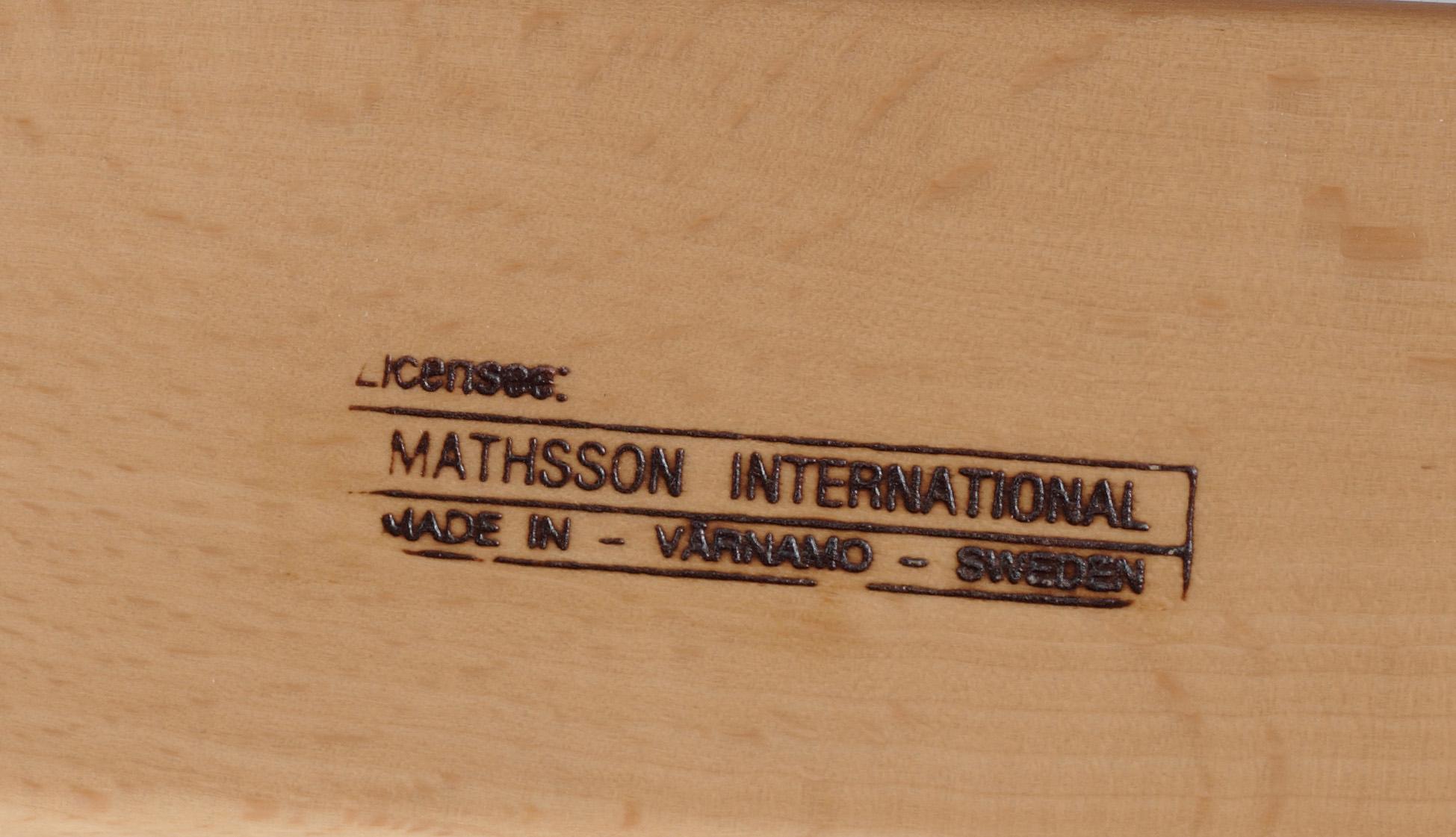 FÅTÖLJER, ett par, "Mina", Bruno Mathsson, Mathsson International Värnamo, 1900-talets slut.