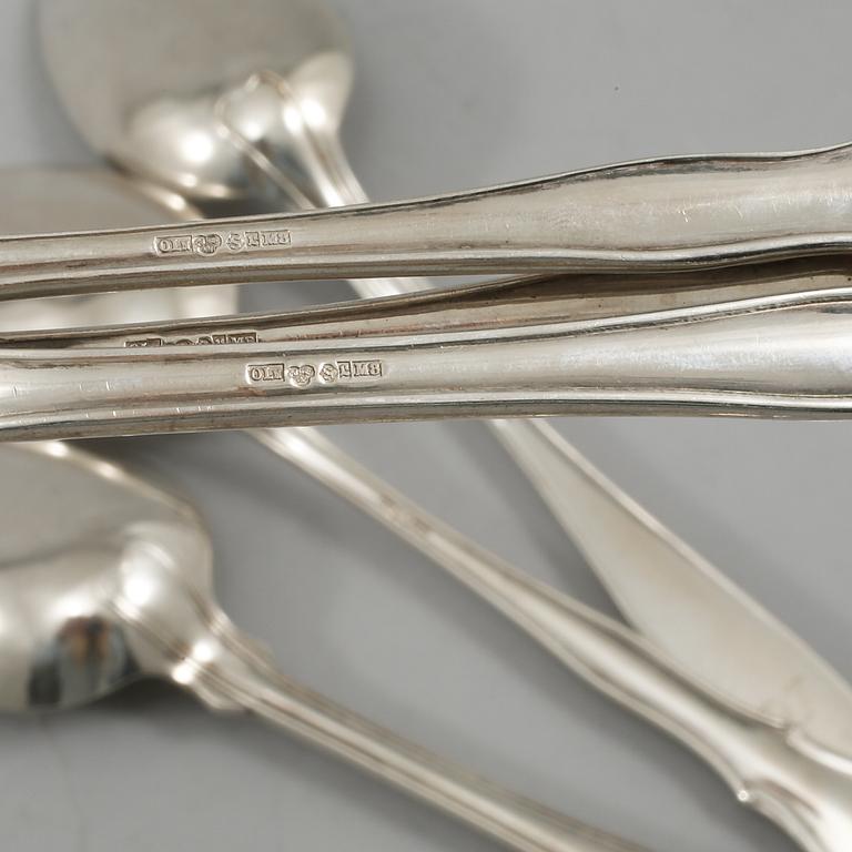 BESTICK, 40 st, silver, 1800/1900-tal. Vikt ca 1 950 gram.