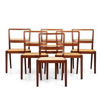 307. Erik Chambert, a set of six dining chairs, A-B Chamberts Möbelfabrik, Norrköping, Sweden ca 1937.