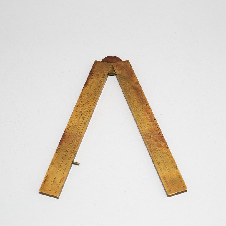 SECTOR / MEASURING INSTRUMENT, brass, probably 18th century.