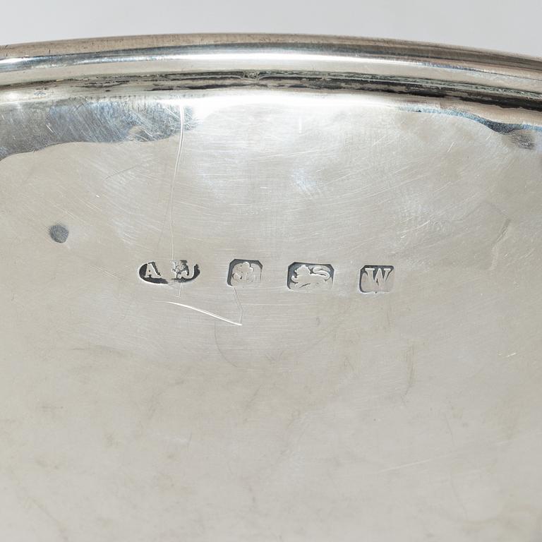 Skål samt skålfat, silver, Birmingham 1906 samt 1921, bl a Marples & Co.