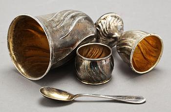 FRUKOSTSET, 4 delar, silver, C G Hallberg, 1917. Tot. v. 158 gr.