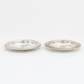 A pair of silver coasters, mark of Carl Johan Grönvall, Stockholm 1878.