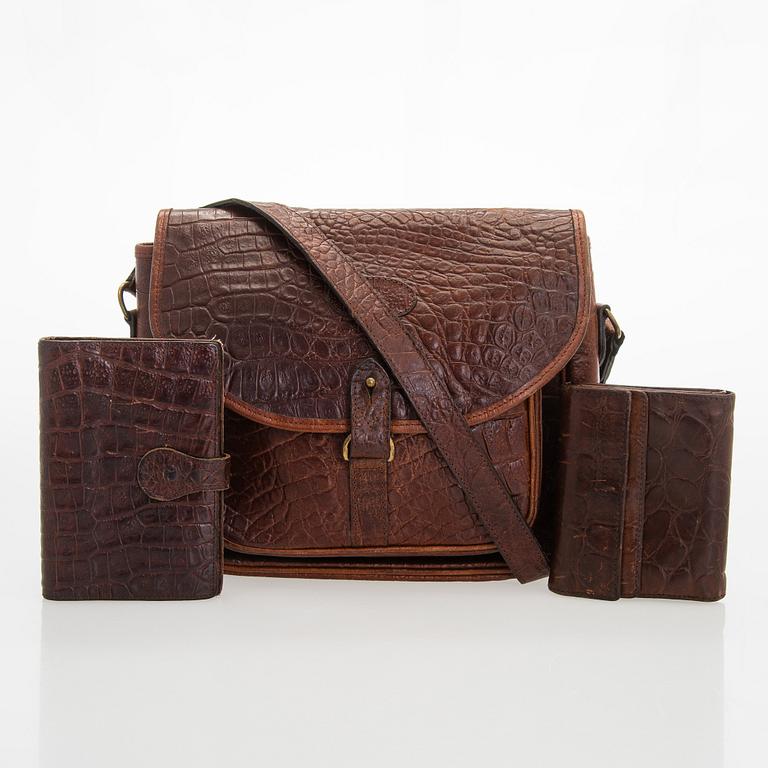 Mulberry, väska samt kalender omslag och plånbok, vintage, England.