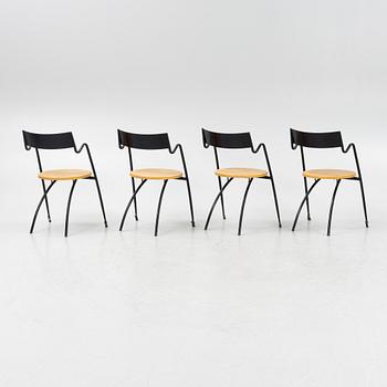 A set of four café chairs, probaly French.