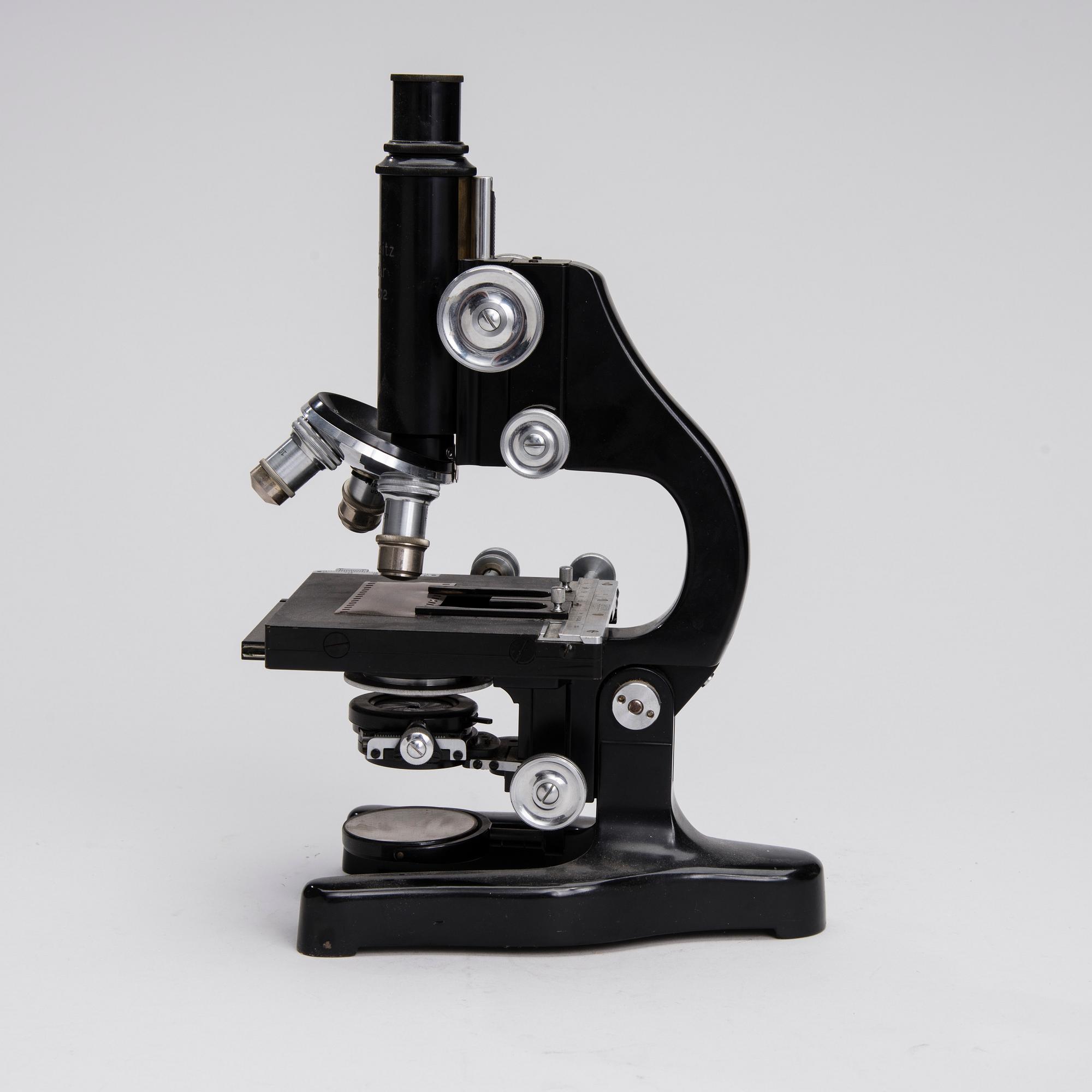 MIKROSKOP, metall, "No 318202" Ernst Leitz Wetzlar, Berlin, 1930-tal.