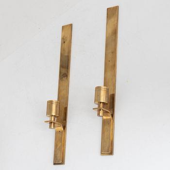 A pair of brass wall sconces, second half of the 20th Century.