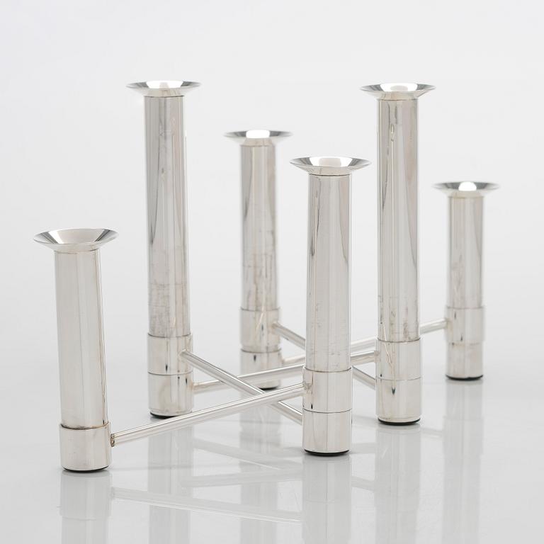 Tapio Wirkkala, a 'Nonstop' silver candelabrum, TW 432, numbered 74/90, for Kultakeskus, Hämeenlinna 2007.