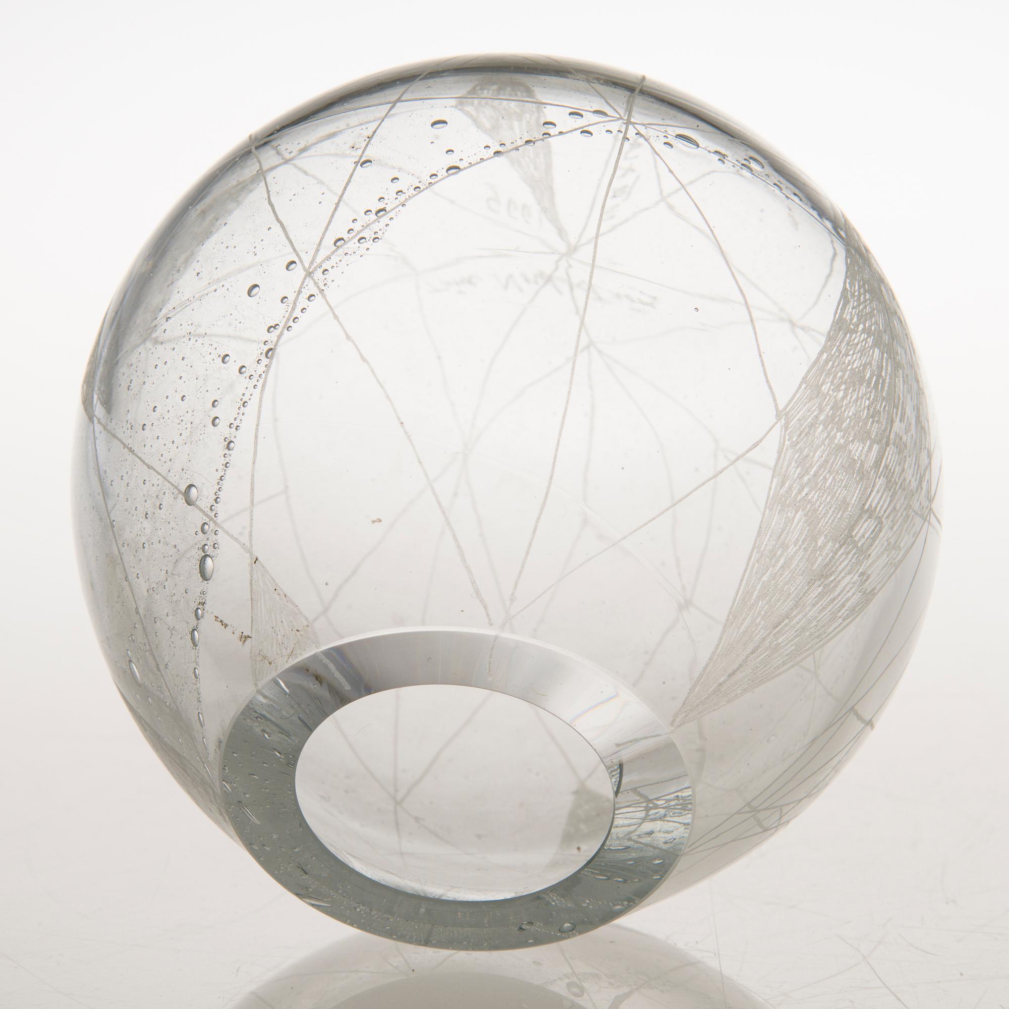 TIINA NORDSTRÖM, taidelasi, "Verkosto", signeerattu Tiina Nordström Iittala 1995.