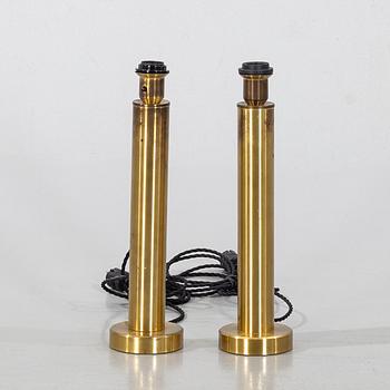 A pair of brass table lamps, kosta Elarmatur, 1960's.