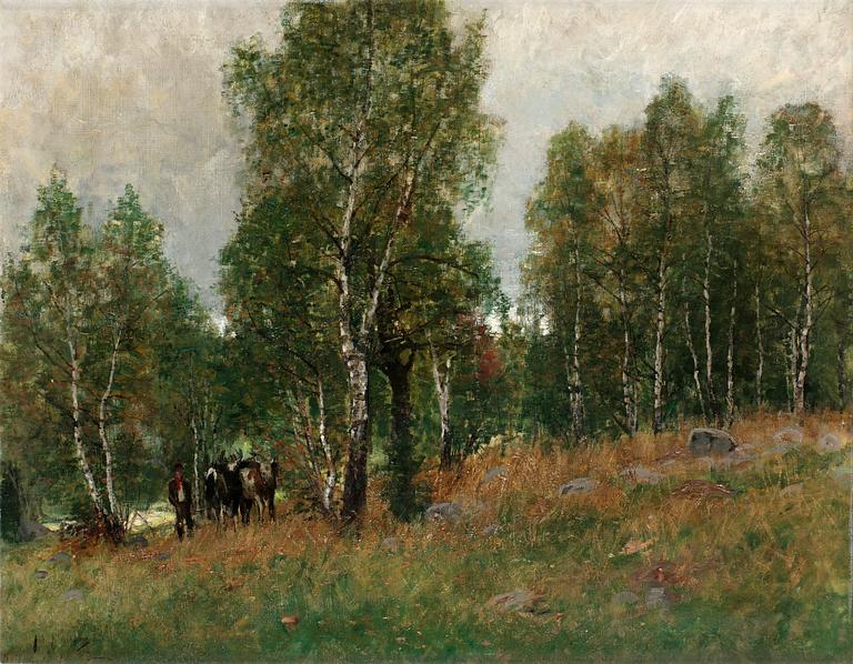 Johan (John) Kindborg, Landscape with cattle.