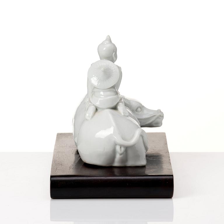 A pair of blanc de chine figurines, Qing dynasty, late Qing dynasty.