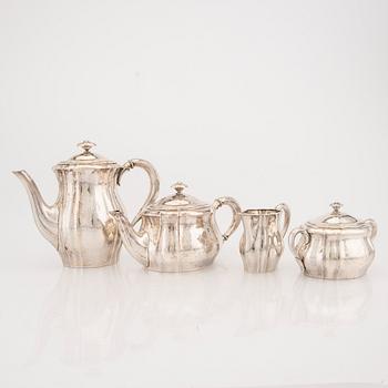 A Danish four pcs sivler tea and coffee service first half of the 20th century, tota weight 1618 grams.