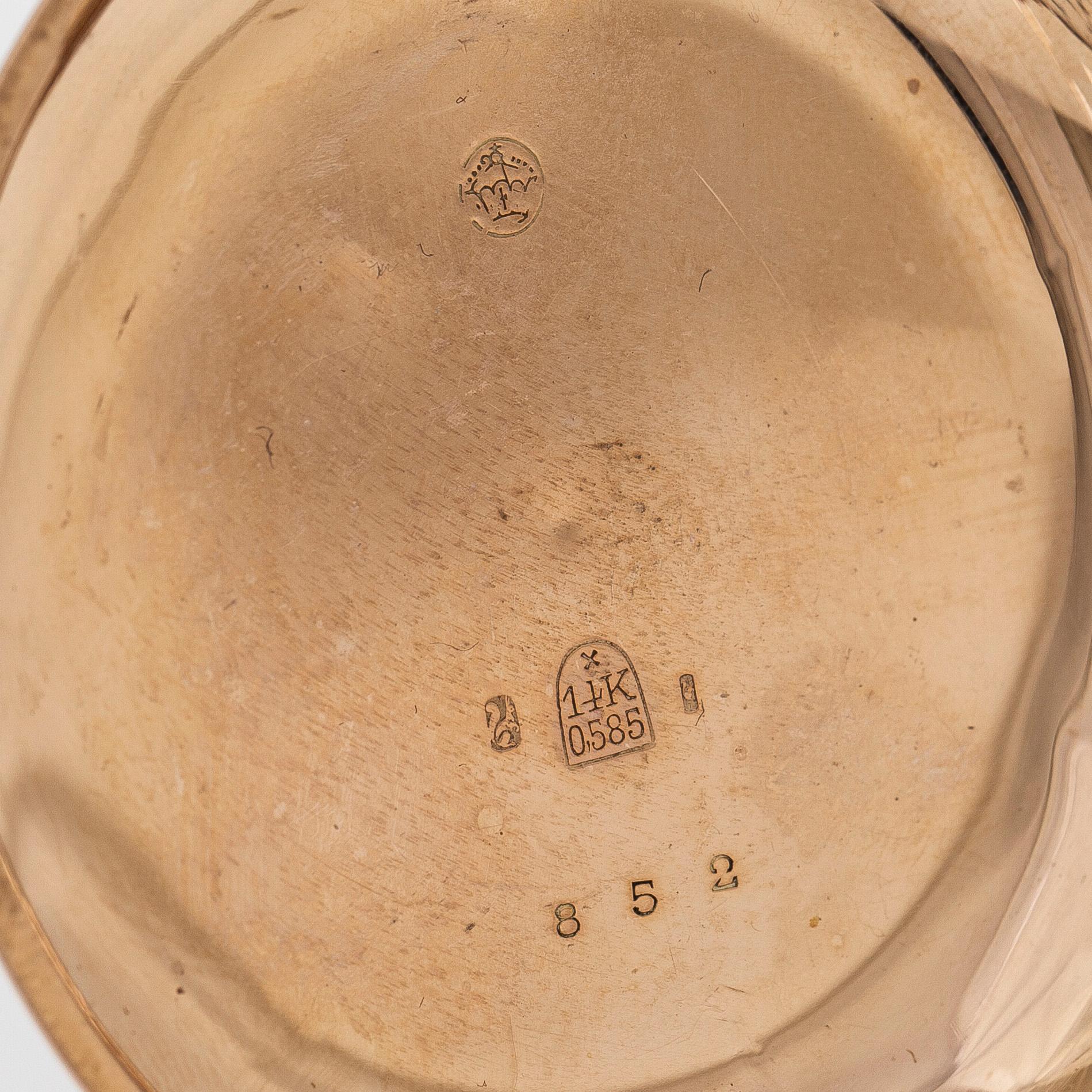 Fickur, repeter, 56 mm,  14K guld, ankargång.