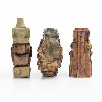 Bernard Rooke, three stoneware vases, signed.