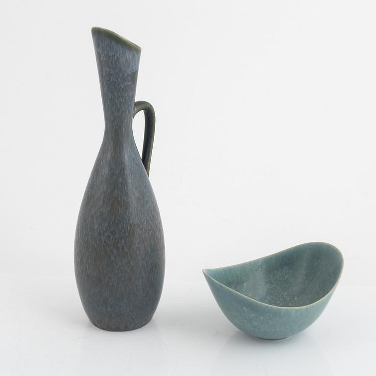 Carl-Harry Stålhane, vase and Gunnar Nylund, bowl, stoneware, Rörstrand.