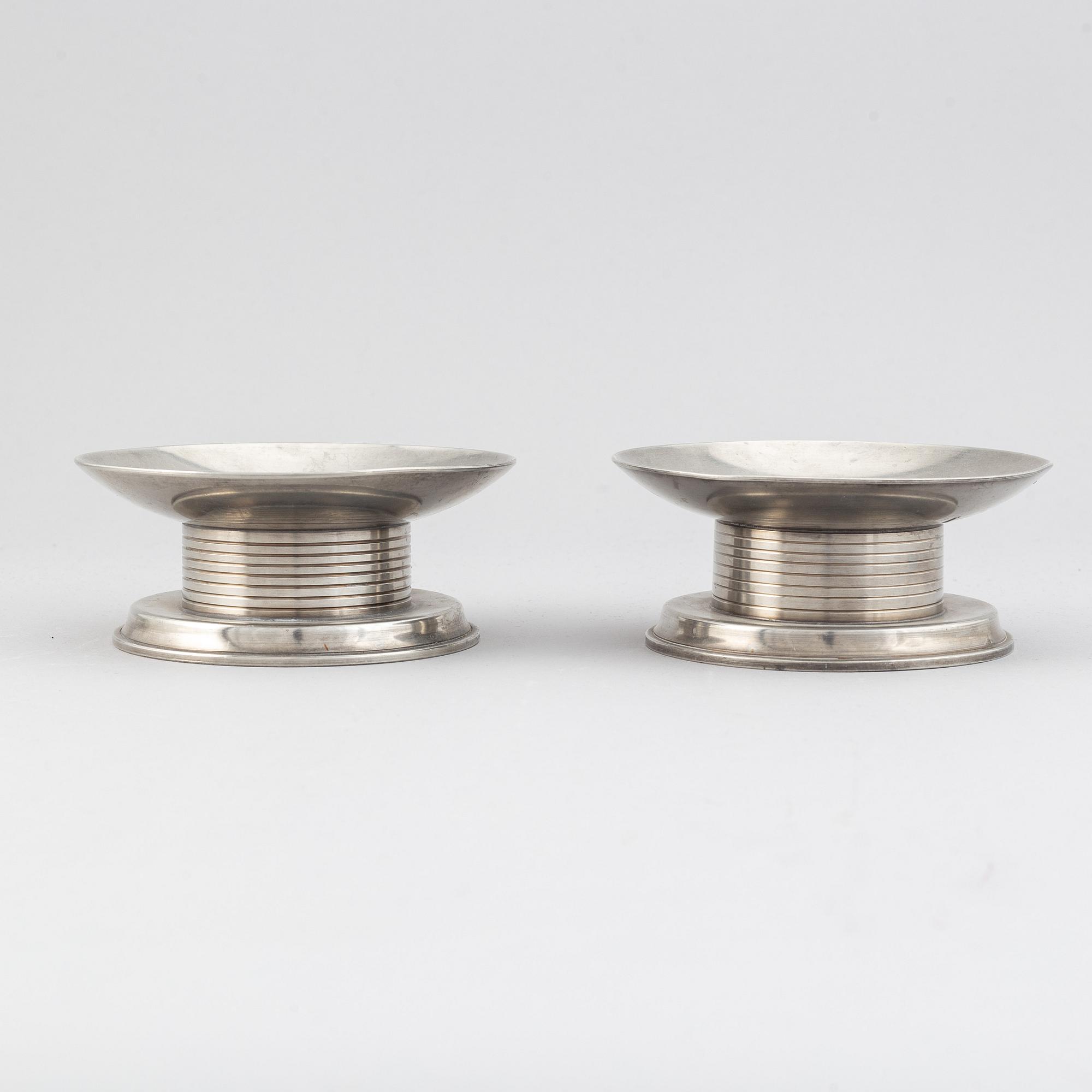 A pair of swedish pewter candlesticks, GAB 1939.