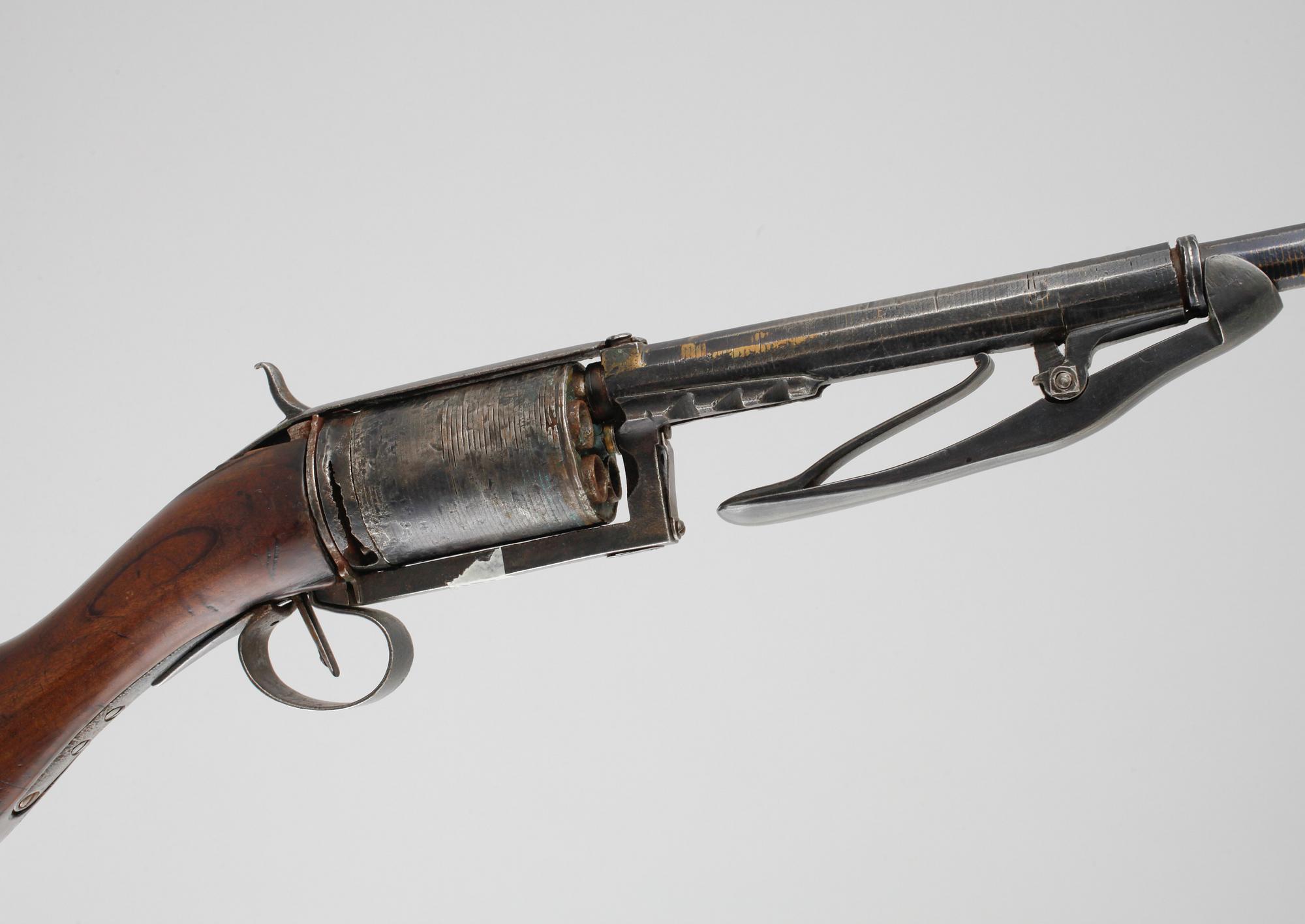 A revolving rifle, third quarter of the 19th century.