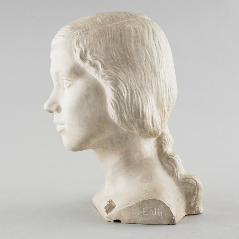 CARL ELDH, skulptur, patinerat gips, signerad.
