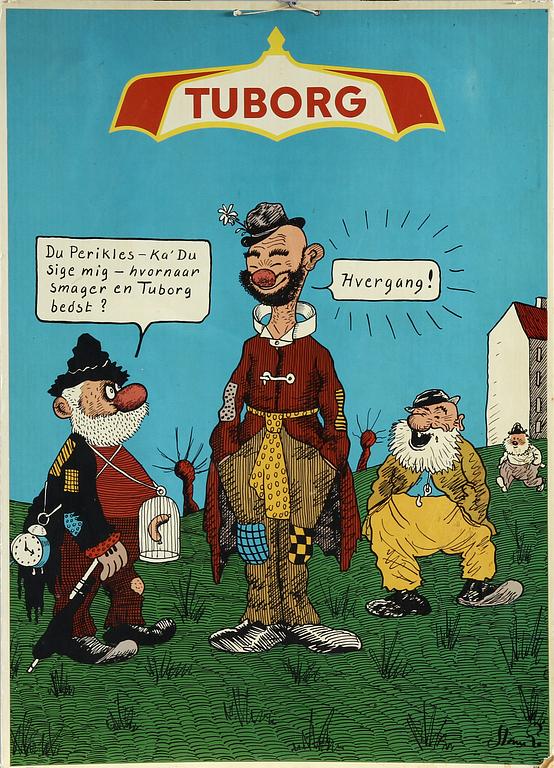 REKLAMAFFISCH för Tuborg, Danmark, 1900-talets andra hälft.