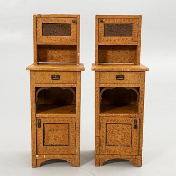 Bedside tables, a pair, first half of the 20th century.