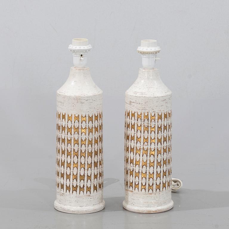 A PAIR OF TABLE LAMPS, Bitossi, Bergboms, 1960's.