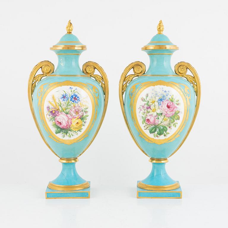 Urn pair, Rörstrand, second half of the 19th century.