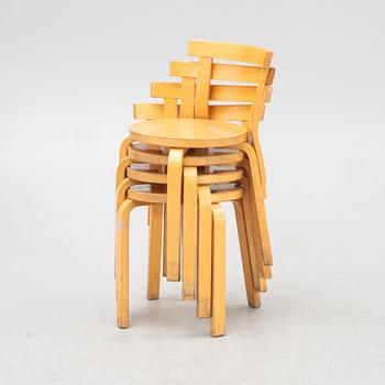 Alvar Aalto, stolar, 4 st, modell 69, Artek, Finland, 1900-talets andra hälft.