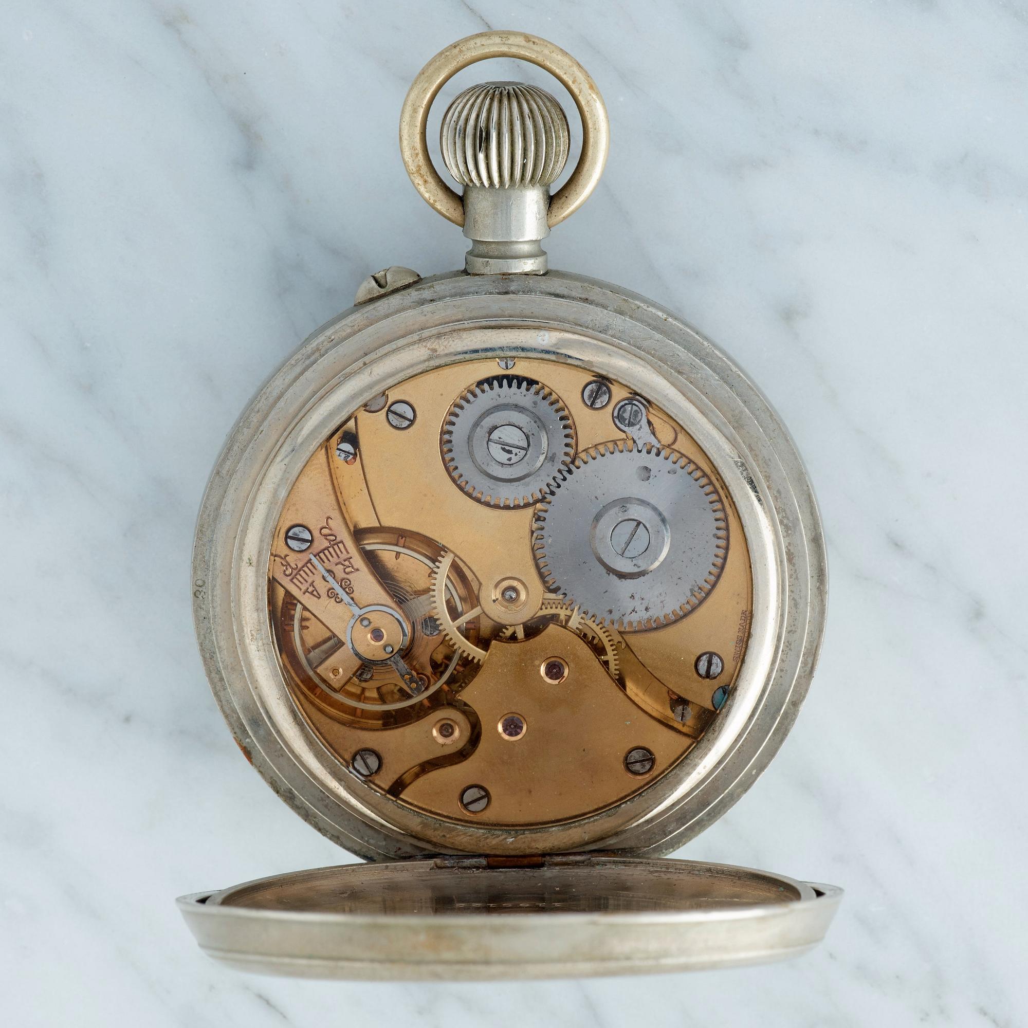 F.L. LÖBNER, Königl. Hof-Uhrmacher, Berlin W, Marine Beobachtungsuhr, pocket watch, 66 mm, "deck-chronometer",