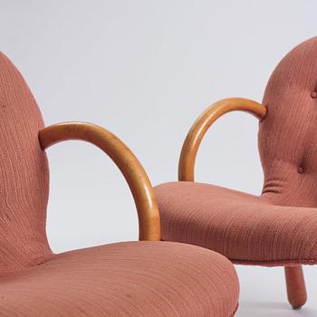 Swedish Modern, a pair of 'Clam Chairs', possibly by Erik Eks Snickerifabrik, probably 1950s.