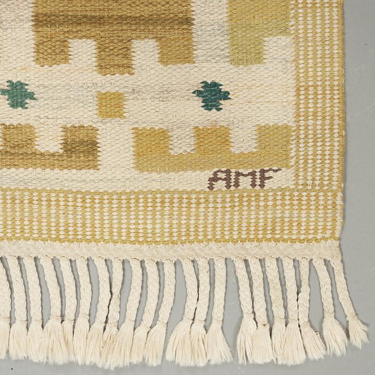 Ann-Mari Lindbom, gift Forsberg, A CARPET, "Gulbroka", flat weave, ca 210,5 x 134,5 cm, signed AB MMF AMF.