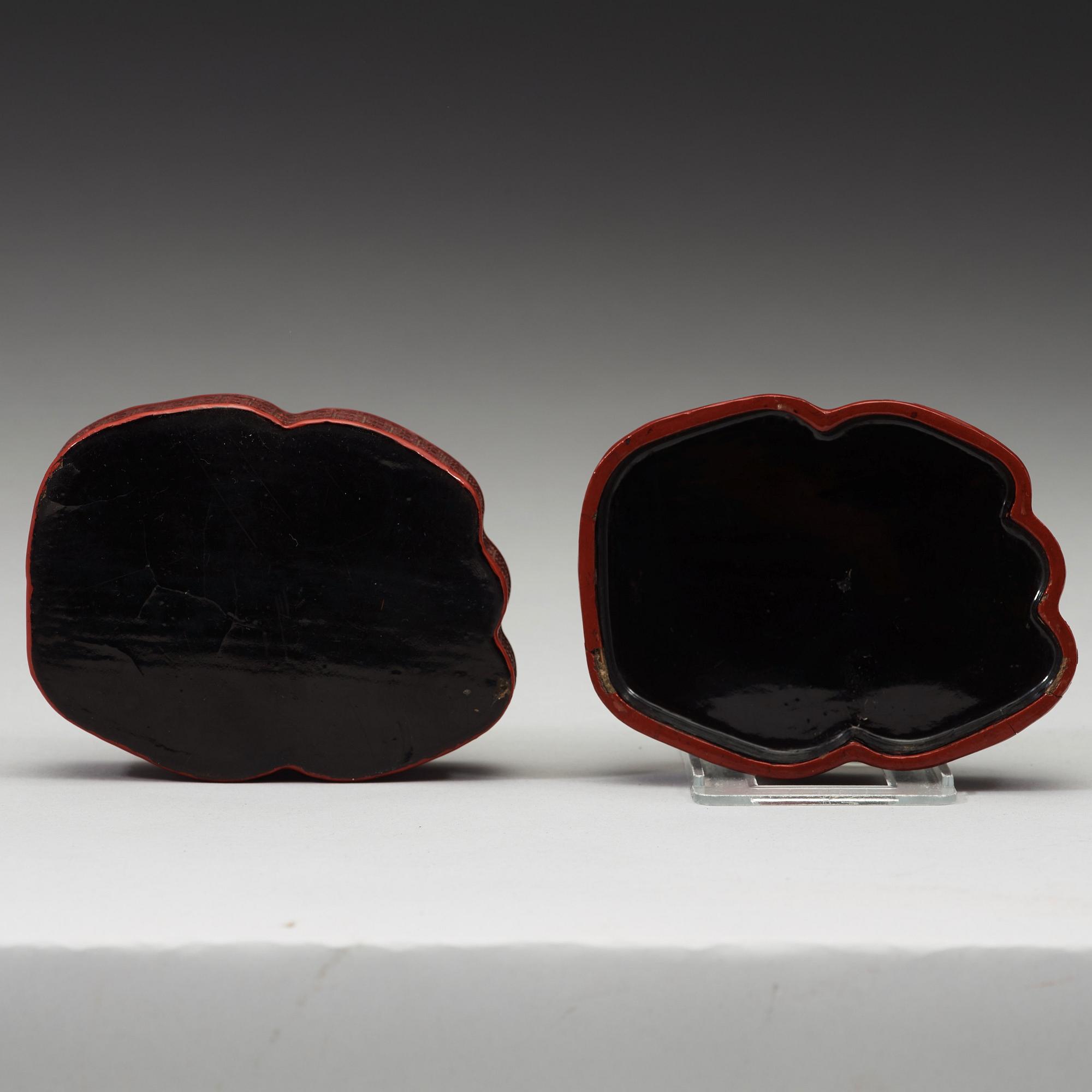 A lacquer box with cover, Qing dynasty (1644-1912).