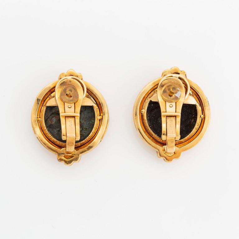A pair of Bulgari "Monete" earrings.