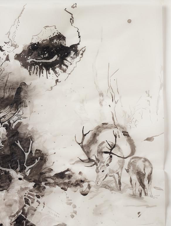 Lotta Döbling, signed and dated 2014. Ink on paper.