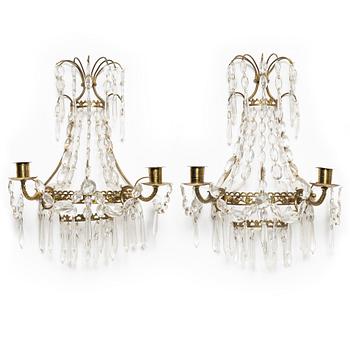 A pair of Empire style wall sconces, mid-20th Century.