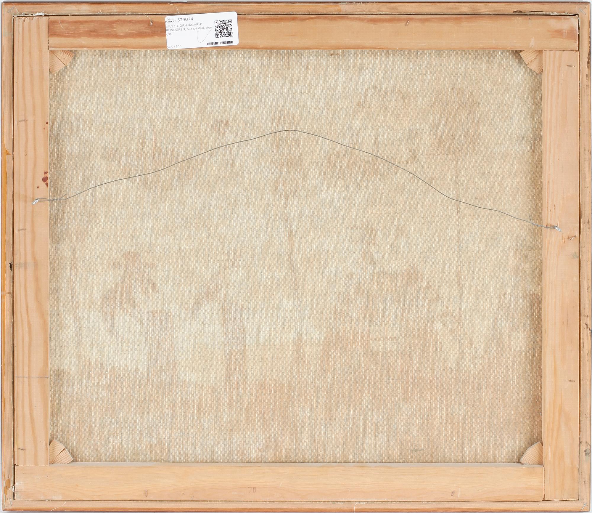 NILS "BJÖRNJÄGARN" RUNDGREN, olja på duk, sign.