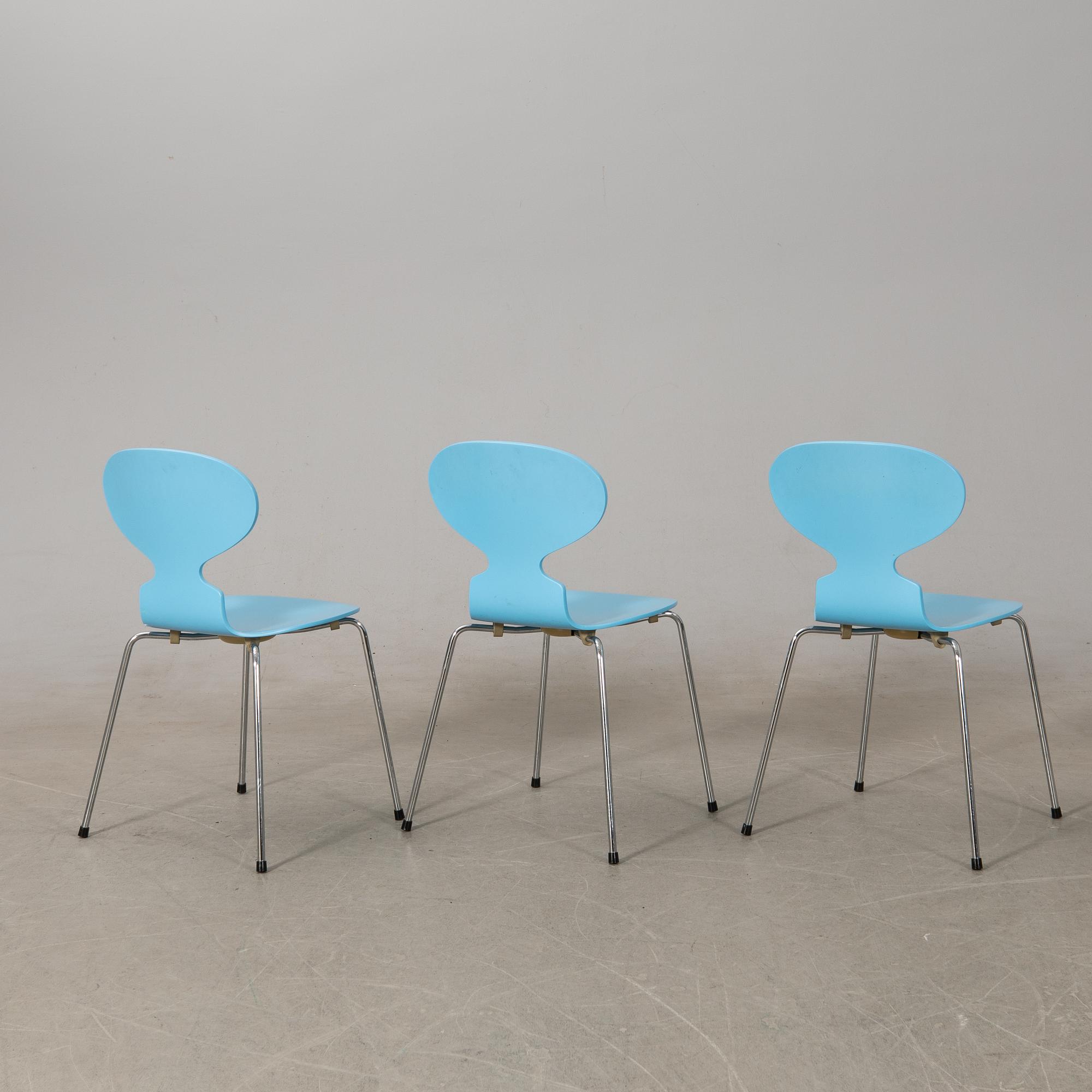 Arne Jacobsen, chairs 8 pcs, "Ant", Fritz Hansen, 1993.