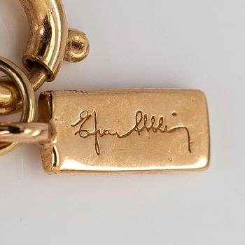 Efva Attling, an 18K gold necklace, with a small diamond, 'My first diamond necklace',