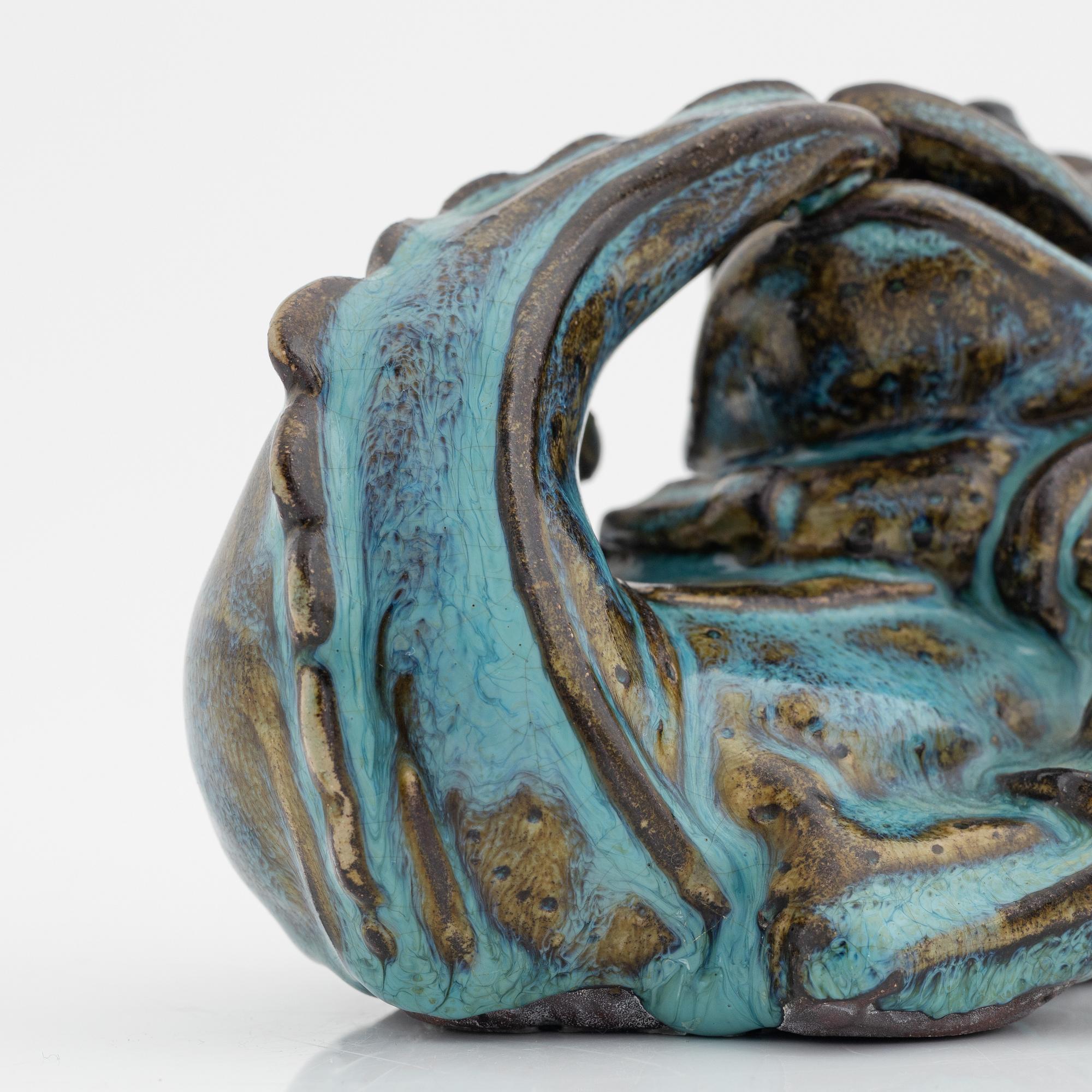 Wilhelm Kåge, skulptur, drakvalp, "Farsta", Gustavsberg studio 1950-tal.