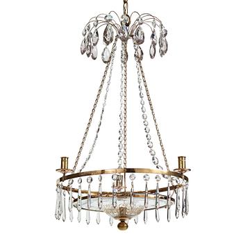 71. A late Gustavian circa 1800 four-light chandelier.