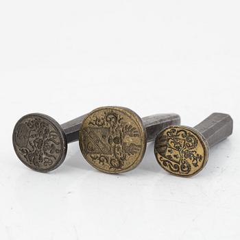 A set of nine seal stamps, 18th - 19th century.