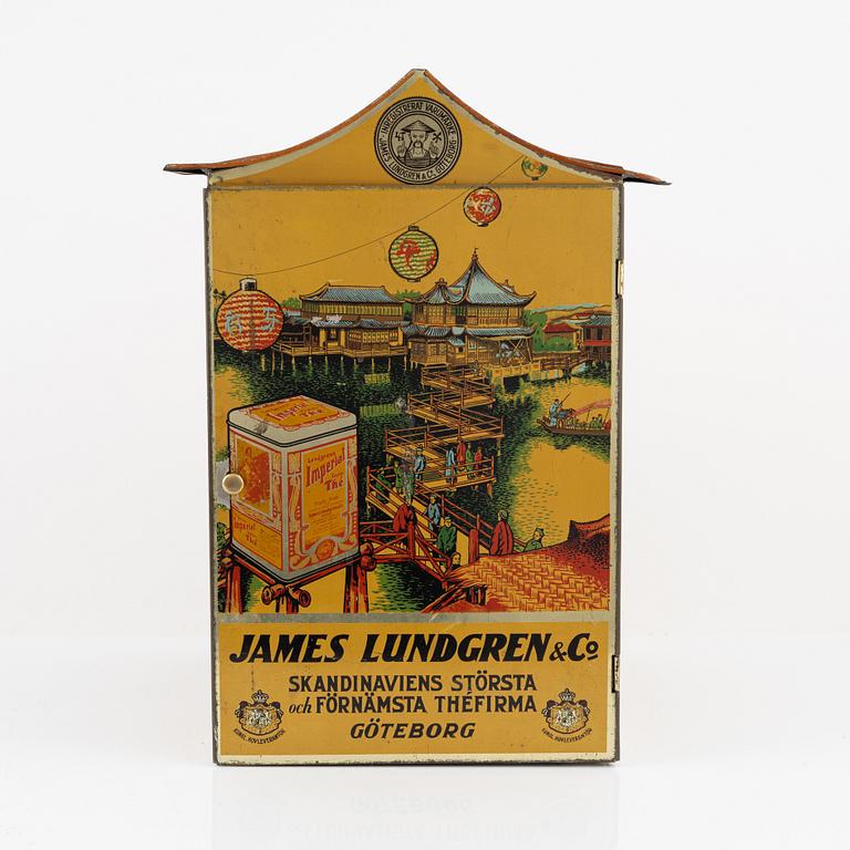 A Tin Tea Box, James Lundgren & Co, Gothenburg, first half of the 20th century.