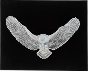 LUDVIG LÖFGREN, "Eagle", skulptur, glas och vitmetall, signerad och numrerad 8/43.