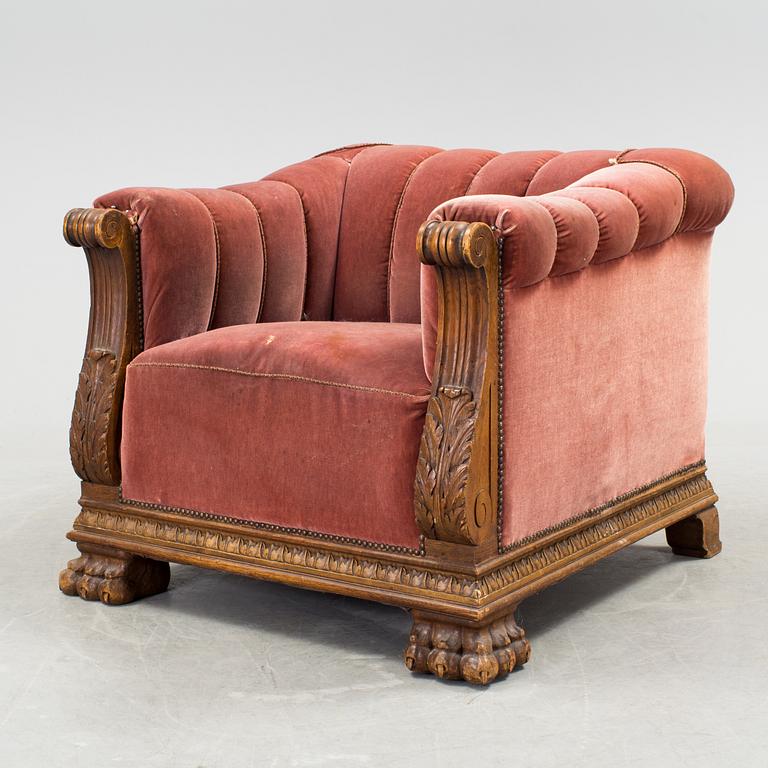 IVAR KREUGERS SOFFA OCH FÅTÖLJ, 1920-tal.