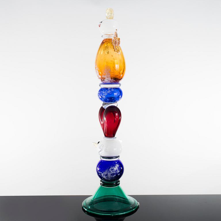 ANNA ÖRNBERG, skulptur, glas, Studioglas Strömbergshyttan, undertill signerad Anna Örnberg, märkt UNIK och daterad 2006.